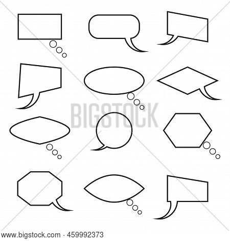 Dialog, Chat Speech Bubble. Chat Icon Set. Vector Illustration. Stock Image.