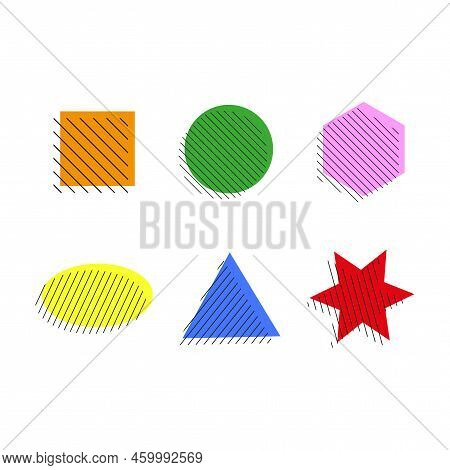 Flat Geometric Shapes In Modern Style. Construction Line Logo. Vector Illustration. Stock Image.