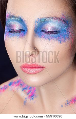 close portrait white background