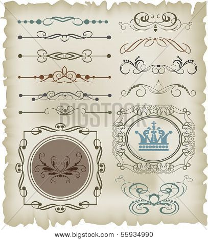 Vektor-Satz. kalligrafische Design-Elemente.