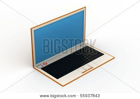 3d rendering of laptop