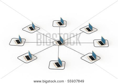 Network with laptop
