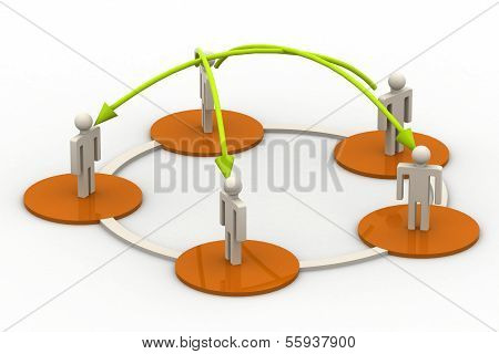 virtual men on global connection