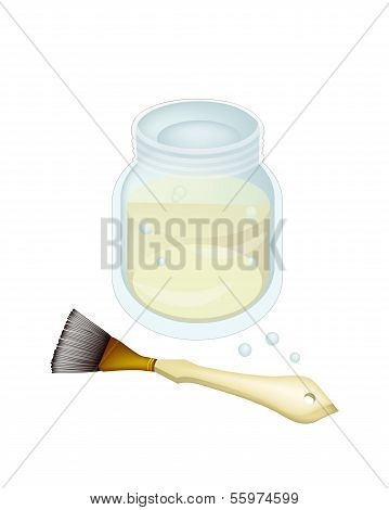 Turpentine or Linseed Oil with Artist Brushes