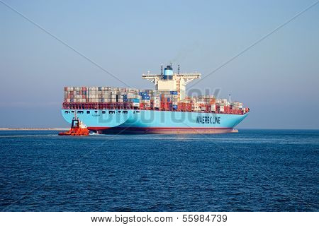 Container Ship and Tugboat.
