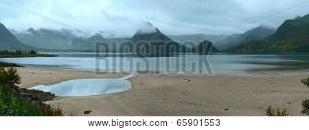 Norwegian Sea Night Panorama.