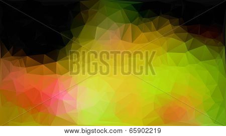 Yellow And Green Abstract Polygon Triangle Background