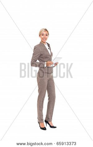 Businesswoman full length isolated