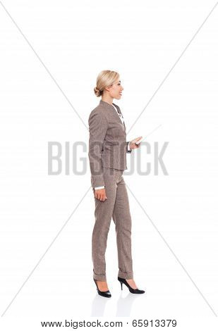 Businesswoman full length isolated