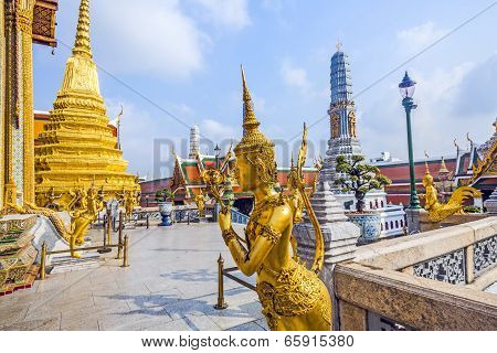 A Kinaree, A Mythology Figure, Is Watching The Temple In The Grand Palace
