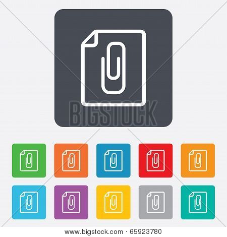 File annex icon. Paper clip symbol.