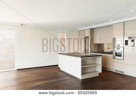 beautiful penthouse, view of modern kitchen