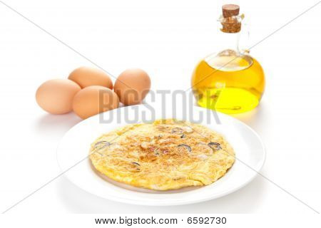 Grzyby oliwki i omlet z ziemniakami