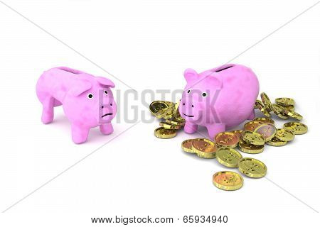 Skinny Vs. Fat Piggy Bank