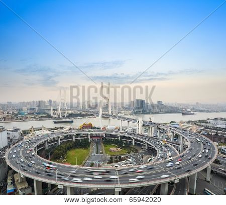 Cars Motion Blur On The Bridge