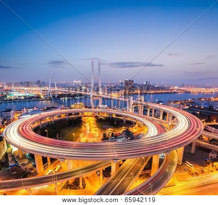 Colorful Bridge In Shanghai Nanpu
