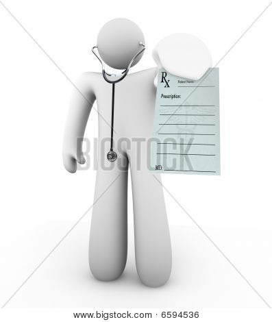 Doctor Holding Prescription - leeres Formular