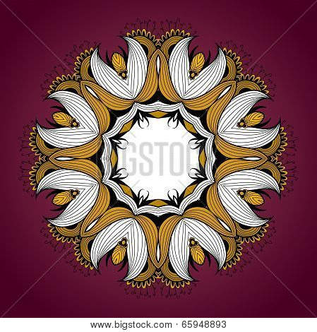 Ornamental round lace pattern is like mandala