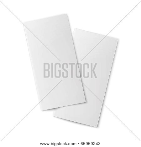 Pair of  blank bifold paper brochures.
