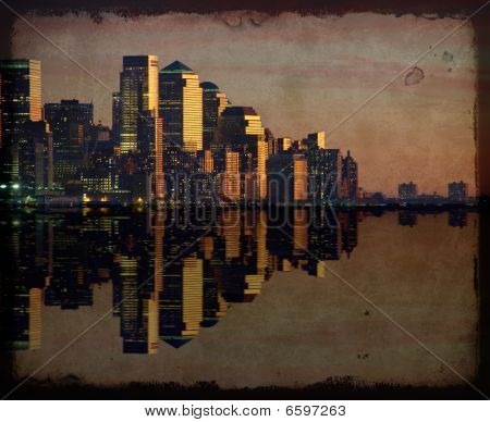 Skyline de Cityscape New York à noite, Nova York, EUA