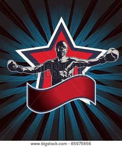 Boxing Champion Icon Or Emblem