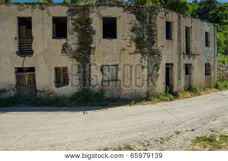 Ghost town Gairo Vecchio (Sardinia, Italy)