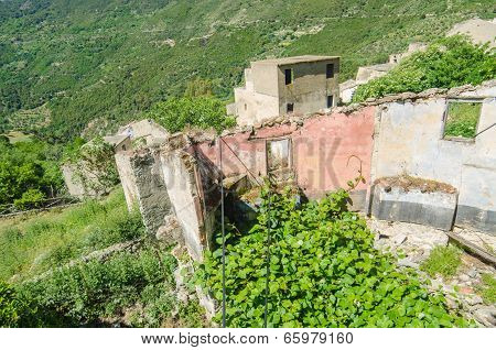 Ghost town Gairo Vecchio (Sardinia, Italy)