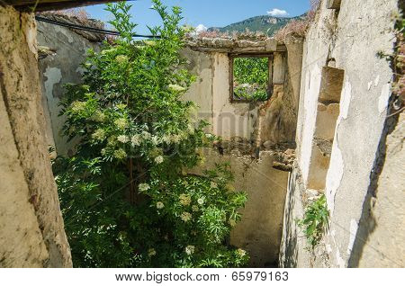 Ghost town Gairo Vecchio (Sardinia, Italy)