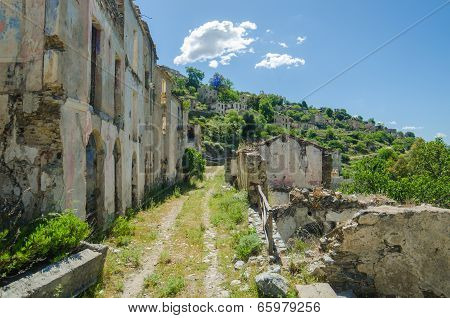 Ghost town Gairo Vecchio (Sardinia, Italy)