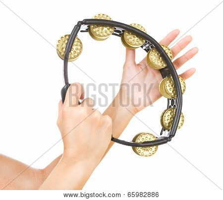 Hands With A Tambourine (hands Play The Tambourine)