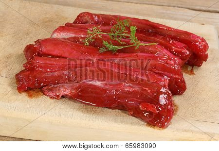 Belly Pork Strips In Marinade