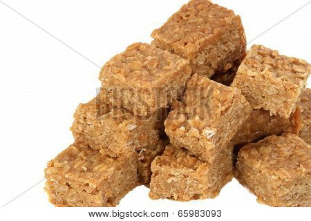 Oat And Syrup Flapjacks On White