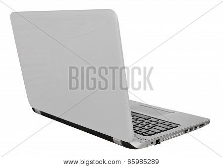 Back View Of Laptop With With Open Display