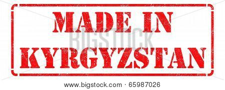 Made in Kyrgyzstan - inscription on Red Rubber Stamp.