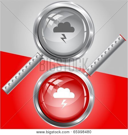 Storm. Vector magnifying glass.