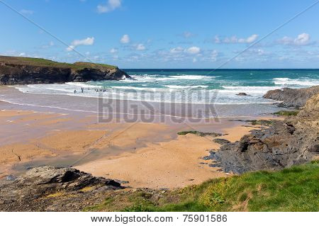 Treyarnon Bay Cornwall England UK Cornish north coast between Newquay and Padstow