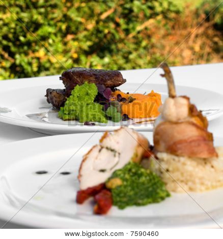 Steak ze svíčkové s sladké bramborová kaše