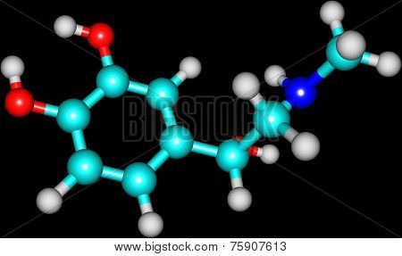 Adrenaline Molecule isolated on black