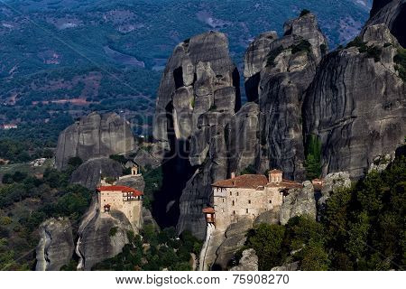 View Of The Mountains In Meteora, Greece.