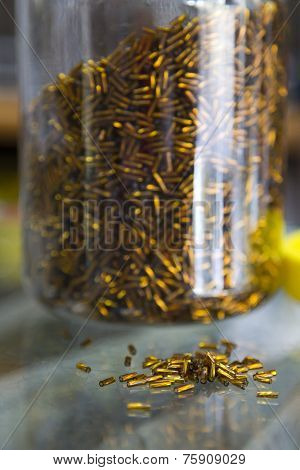 Glass Jar Filled With Beads