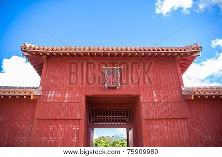 Kofukumon gate in Shurijo castle, Okinawa