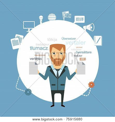 translator keeps documents illustration