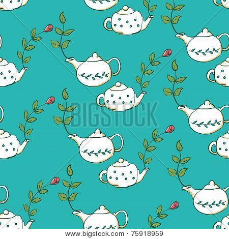 Teapot seamless pattern