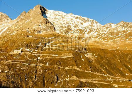 Furkapass with Belvedere Hotel, canton Graubunden, Switzerland
