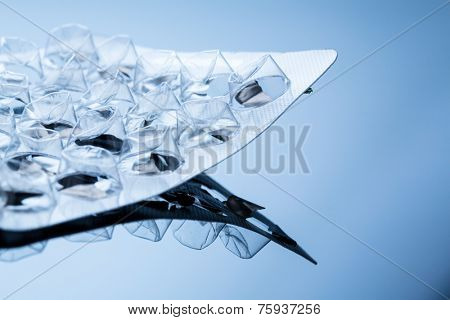 tablets in blister pack, icon photo for medicine, drugs and pill addiction