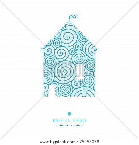 Vector abstract swirls house silhouette pattern frame