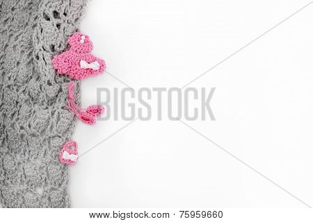 Background With Grey Crocheted Material