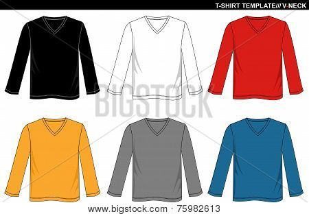 T Shirt Long Sleeve V-neck