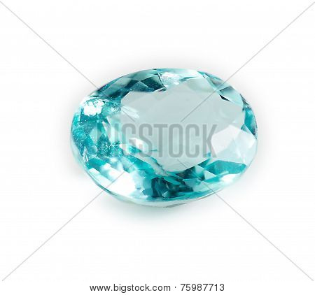 Macro Closeup Of Sparkling Natural Earth-mined Blue Apatite