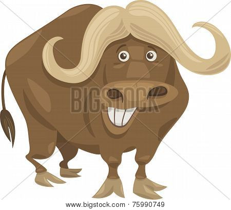 African Buffalo Cartoon Illustration